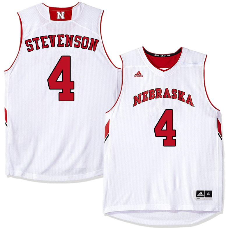 Men #4 Shamiel Stevenson Nebraska Cornhuskers College Basketball Jerseys Sale-White - Click Image to Close